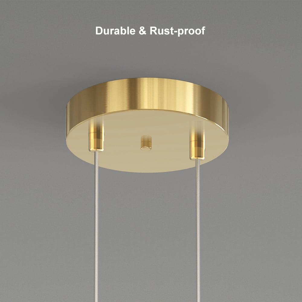 2灯式円形吊りランプ ゴールドブラス