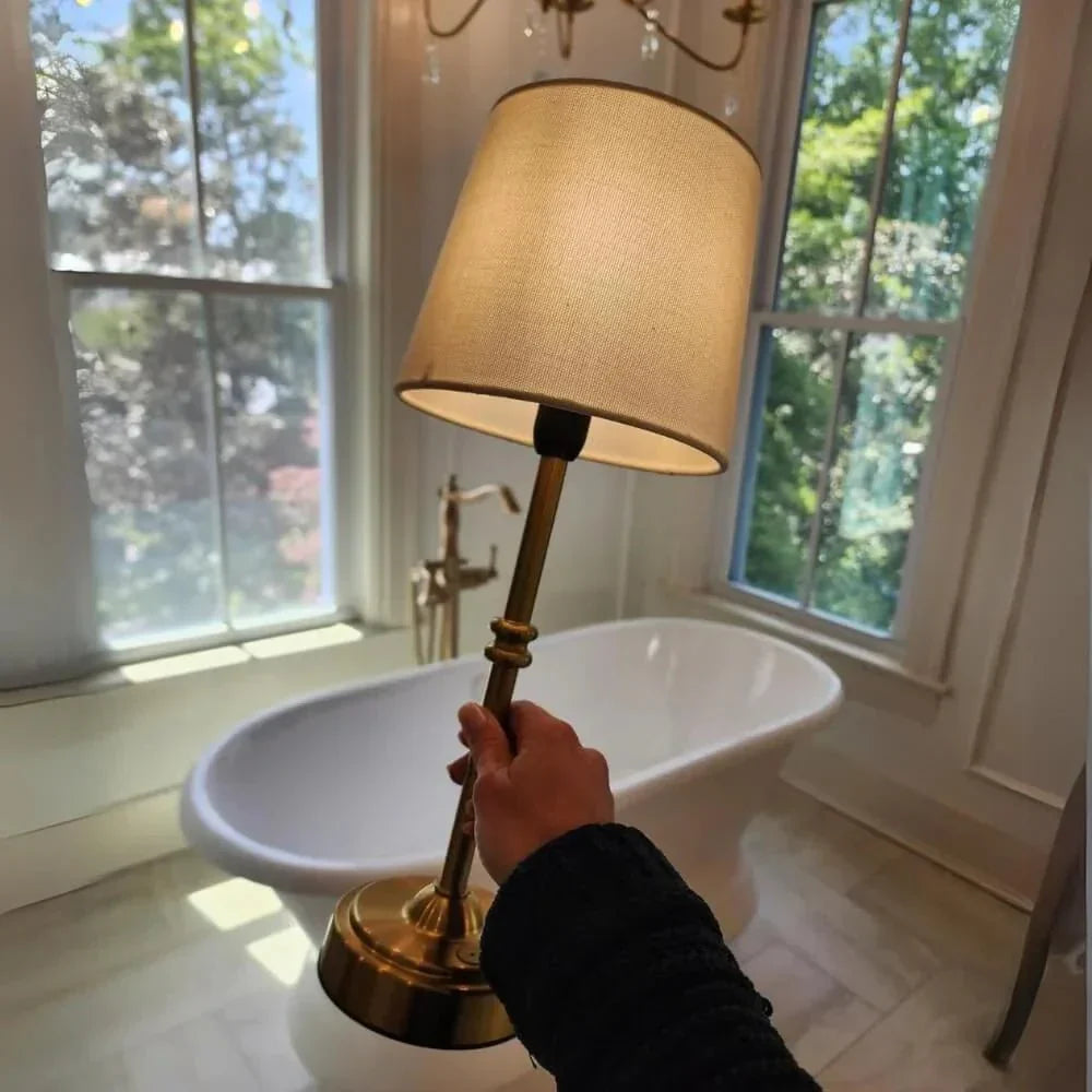 ワイヤレス布製レトロLEDテーブルランプ