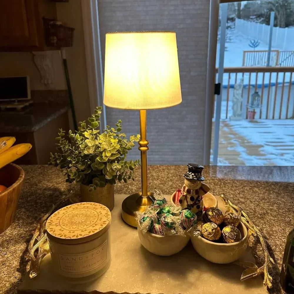 ワイヤレス布製レトロLEDテーブルランプ