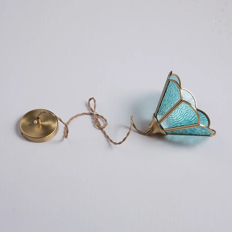 ビンテージカラーステンドグラスランプ