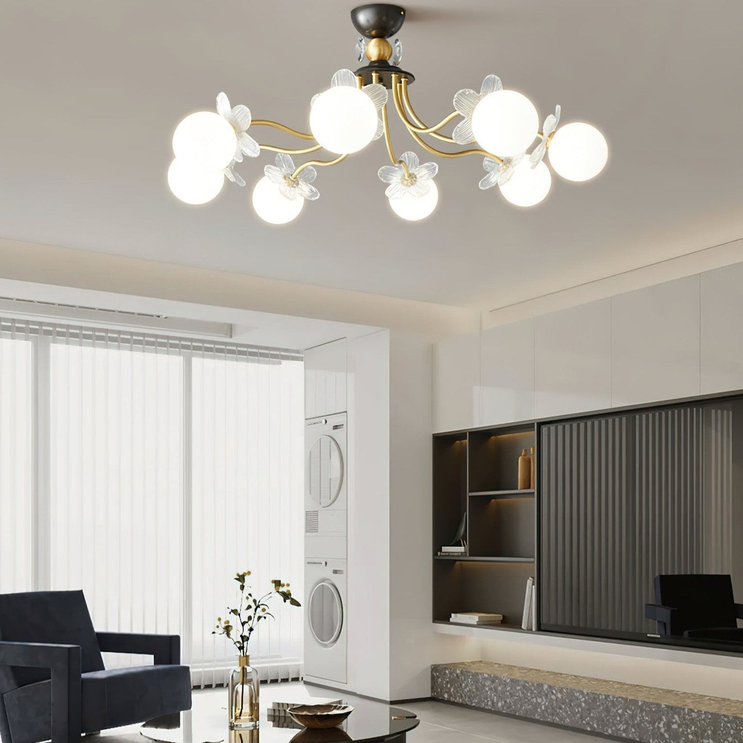 ガラスの花シャンデリア