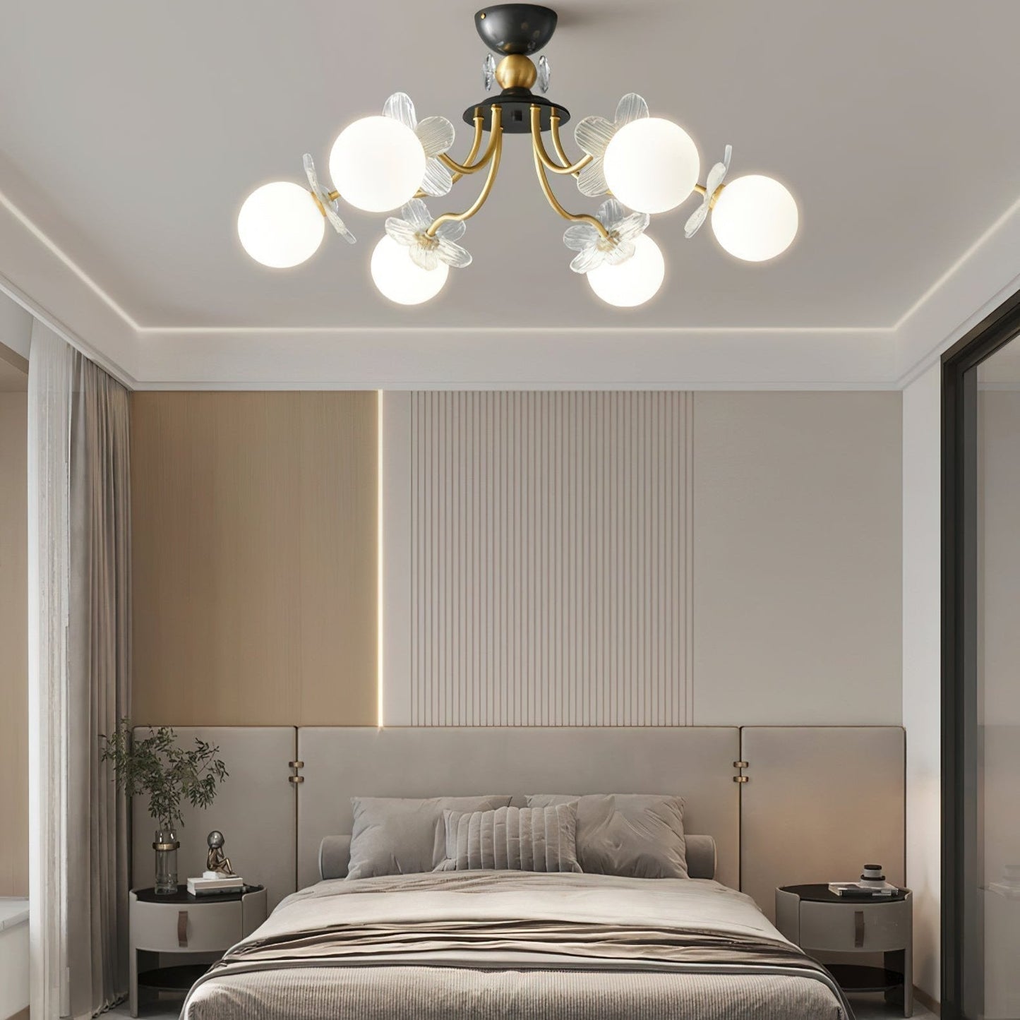 ガラスの花シャンデリア