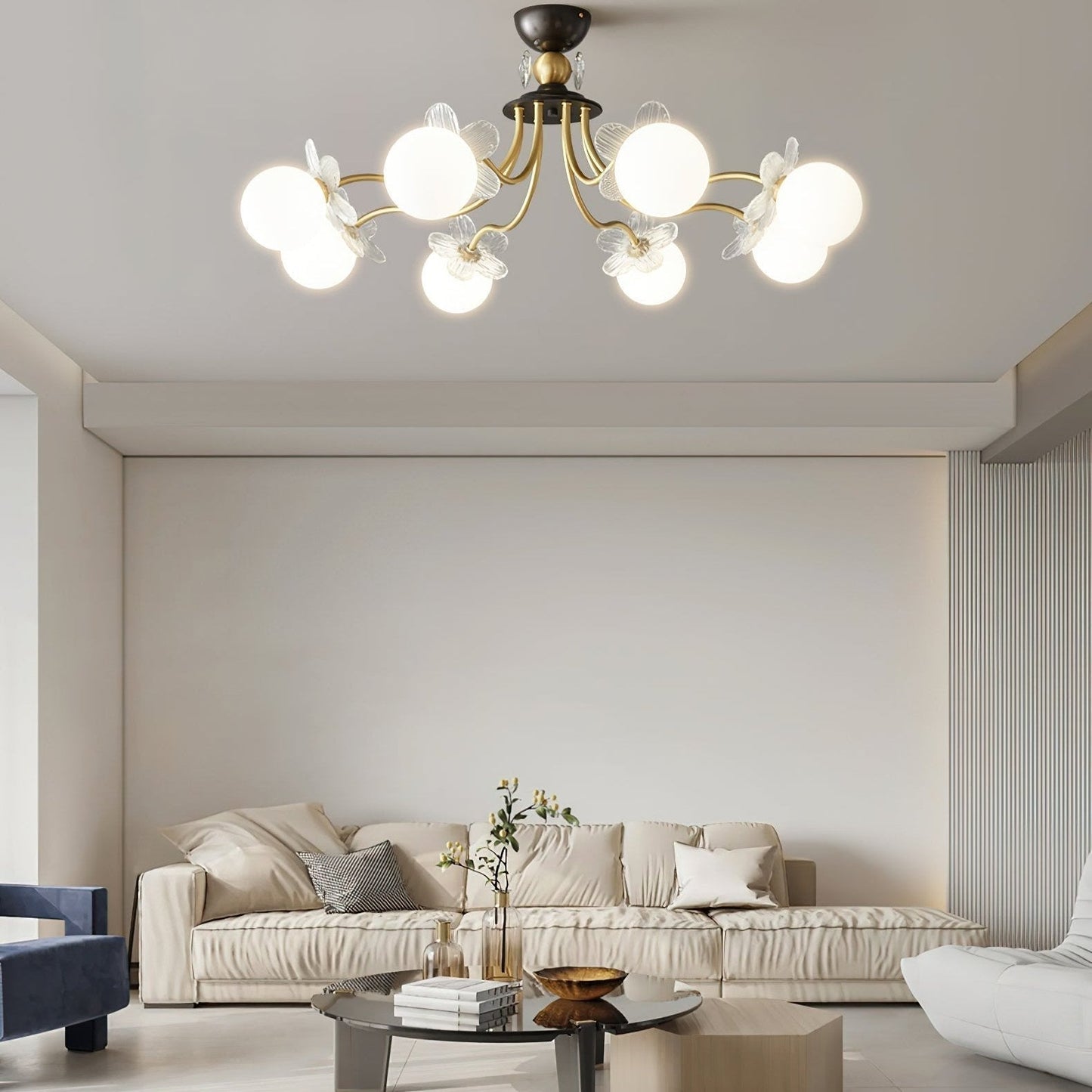 ガラスの花シャンデリア