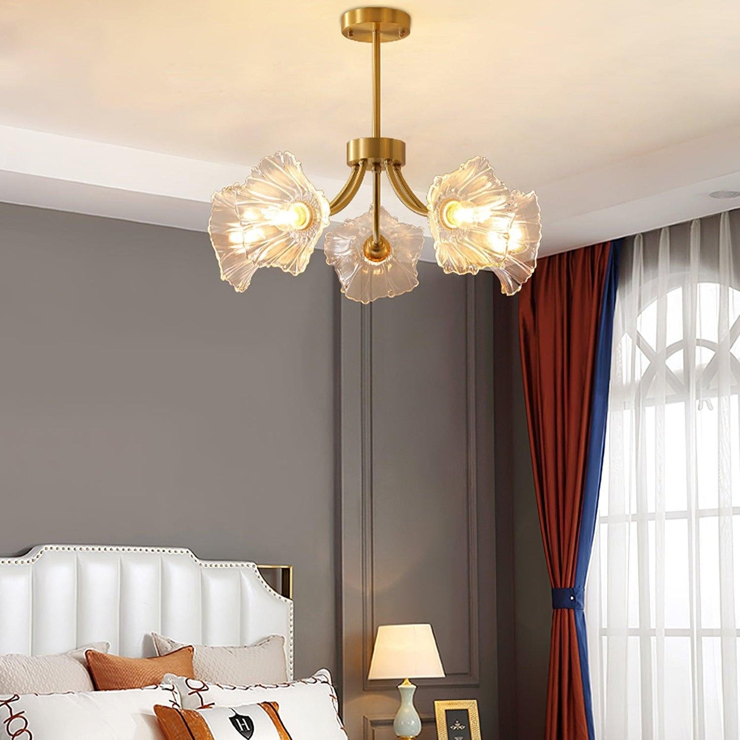 ガラスシャンデリア カリン フラワー