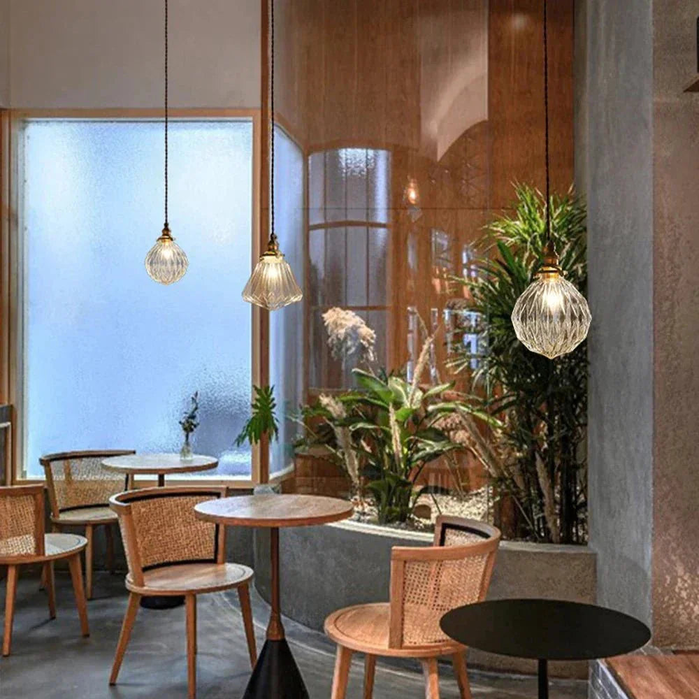 クリスタルガラス吊り下げランプ