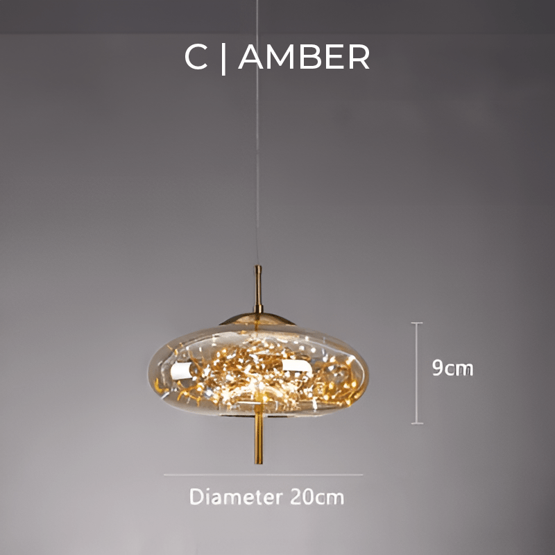 エッセンス | 高級ブラウンガラスペンダントランプ