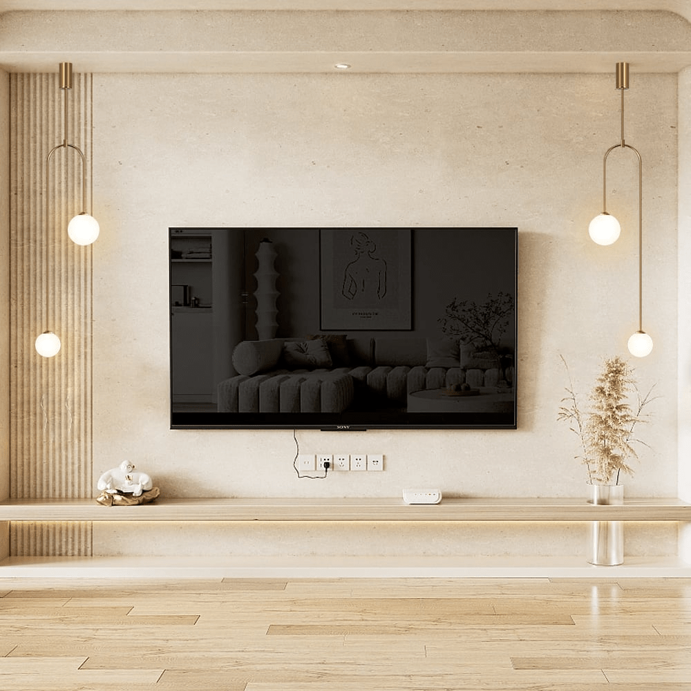 現代的なガラス製の吊り下げランプ U字型 2灯式 - リビングルームと寝室用