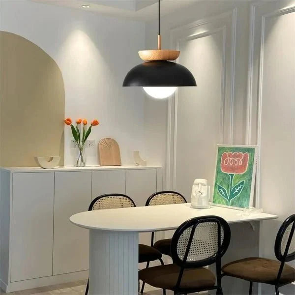 スカンジナビア半木製ペンダントランプ