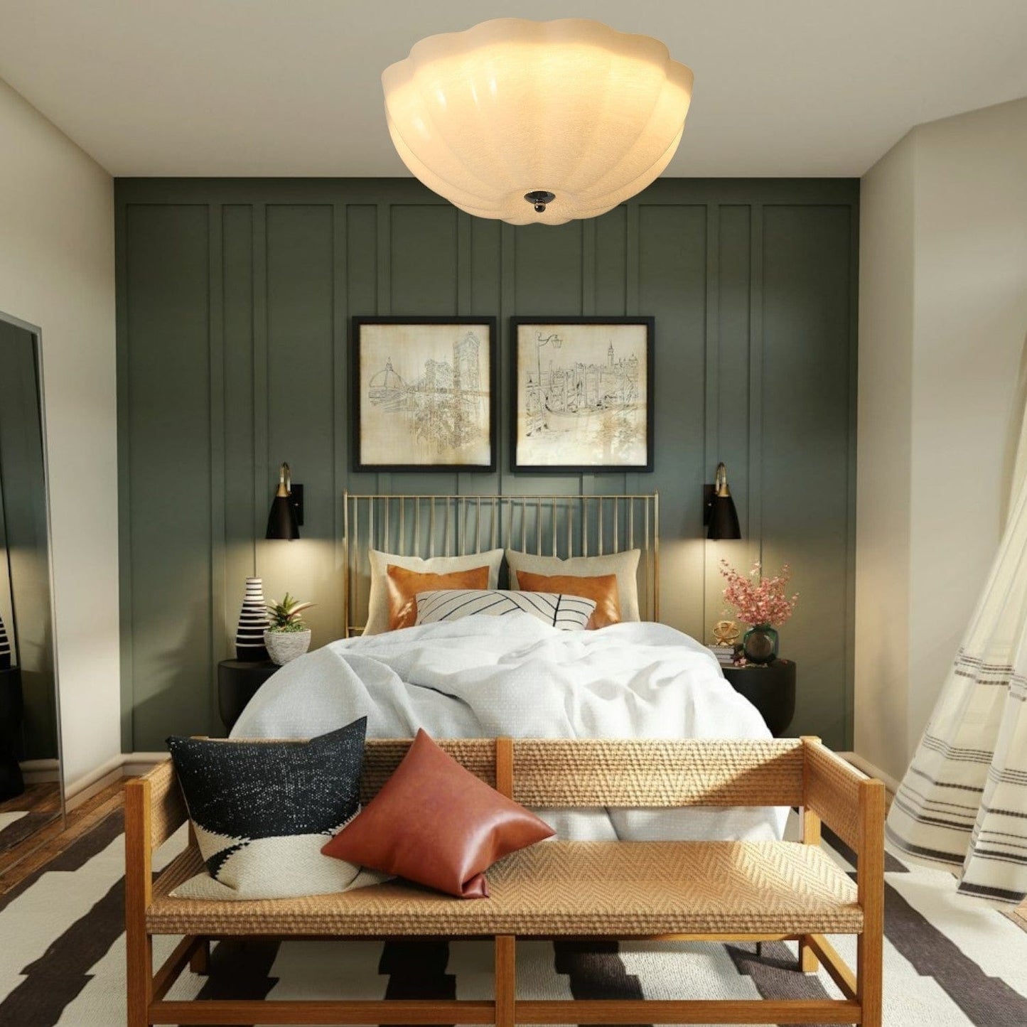 オパールシェル天井灯