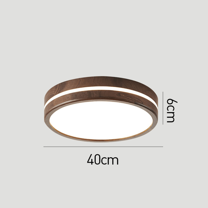 丸型木製天井照明