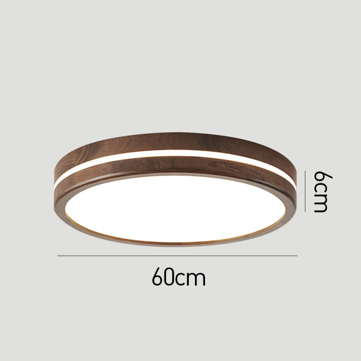 丸型木製天井照明