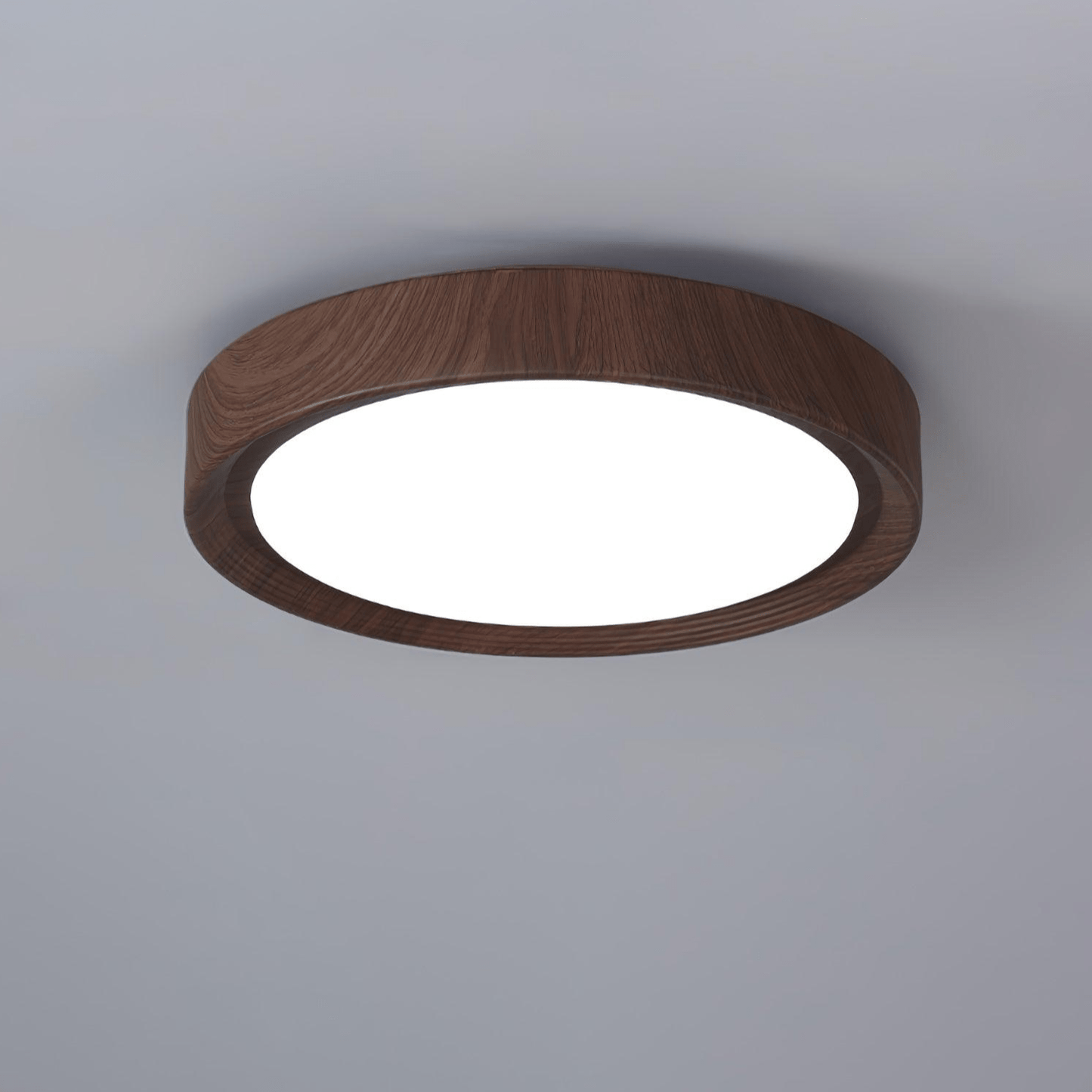 木製仕上げの円形天井ランプ